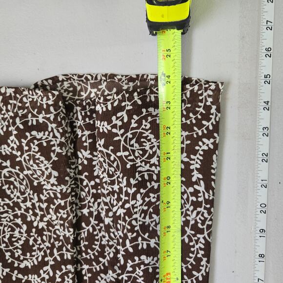 Vintage Y2K Brown Floral Baby Doll Top Size MD Fairy Boho Cottage Feminine Silk - Picture 7 of 8